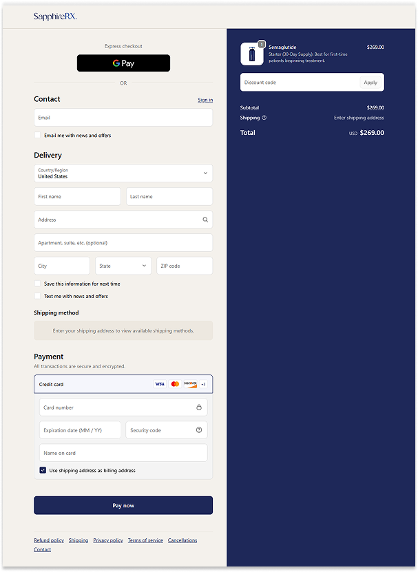 Checkout Page Preview